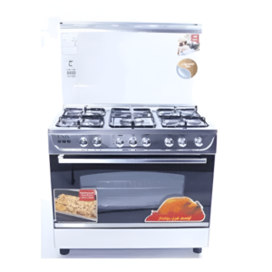 فرن غاز يونكس 5 عيون مقاس 60×90 سم ستانلس ستيل أمان كامل صناعة مصرية – C6090SV-F2C-511-S-EU-HERO
