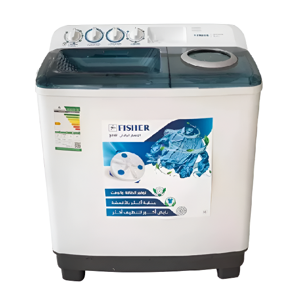 غسالة فيشر حوضين 10 كيلو أداء قوي وتشغيل هادئ مع توفير الطاقة - FW-P10000N2