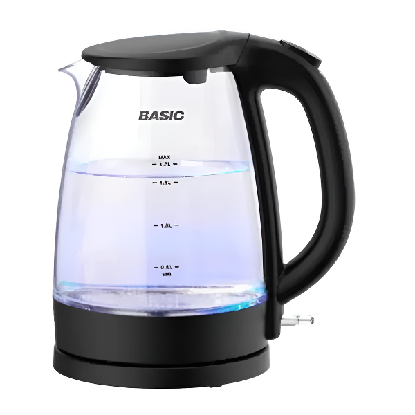 غلاية بيسك زجاج 1.7 لتر قدرة 2200 واط تسخين سريع وتصميم أنيق - BK-17G